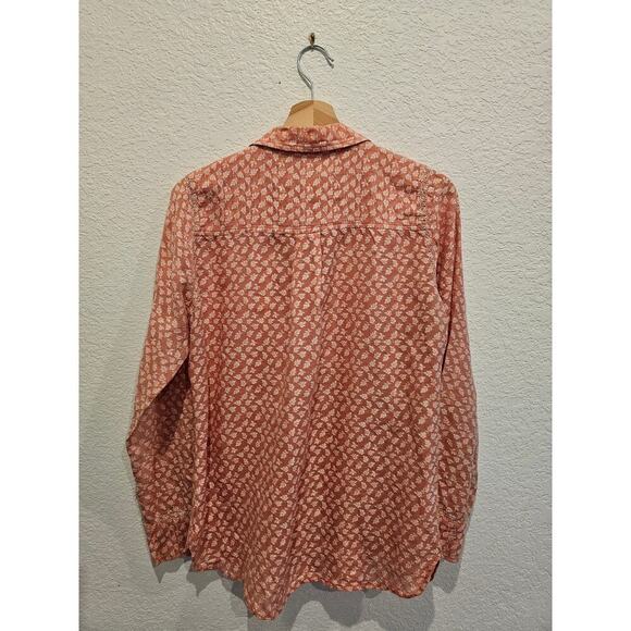 Sigrid Olsen peach print buttoned down sz 6 - Picture 3 of 4